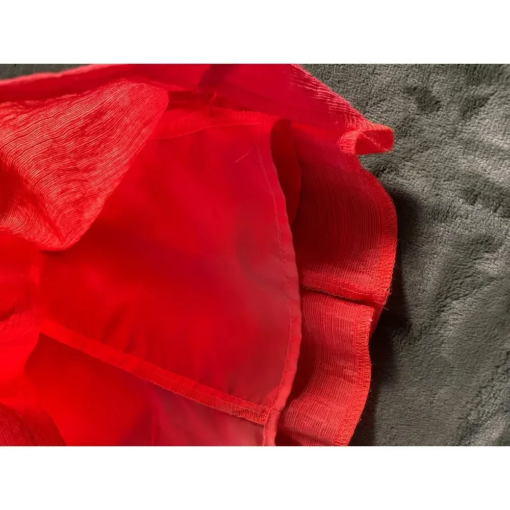 New Direction Petite SZ 6 sleeveless Red /Orange Dress Work Office Sundress